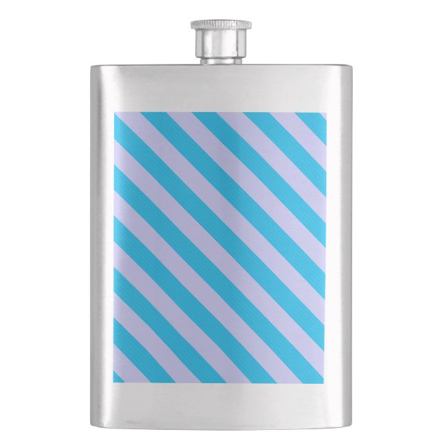 Cute blue stripes patterns flask (Front)