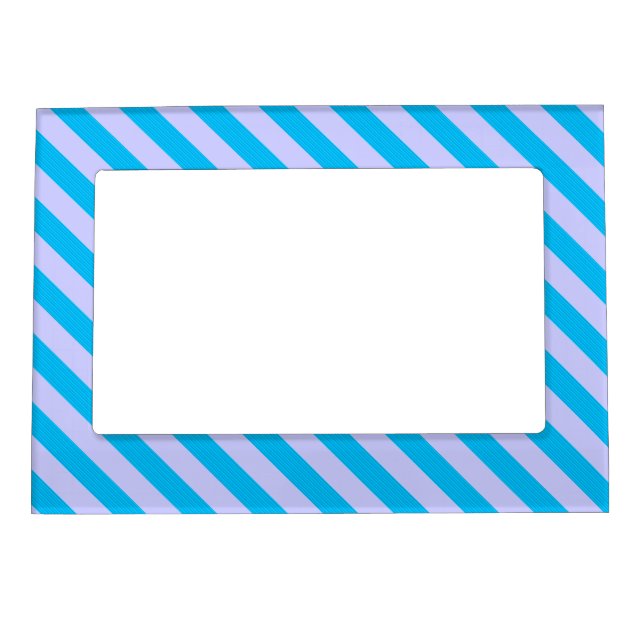 Cute blue stripes patterns magnetic frame (Front)