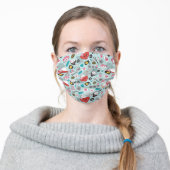 Cute Blue Sushi Pattern Adult Cloth Face Mask (Worn)