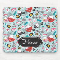 Cute Blue Sushi Pattern