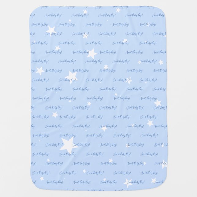 Cute Blue Sweet Baby Boy Baby Blanket (Front)