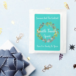 Cute Blue Tea Cocktail Family Guest Parting Bag Drink Mix