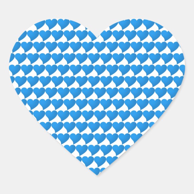Cute blue tiny hearts pattern modern heart sticker (Front)