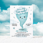 Cute blue Tornado Themed 2nd Birthday Kids party Invitation<br><div class="desc">Celebrate your little "Two-nado" with this adorable 2nd birthday party invitation! Featuring a cheerful tornado character,  fluffy clouds illustrations,  and fun storm-inspired phrases,  this design sets the tone for a whirlwind of laughter and memories. Perfect for weather-loving kids and energetic celebrations.</div>