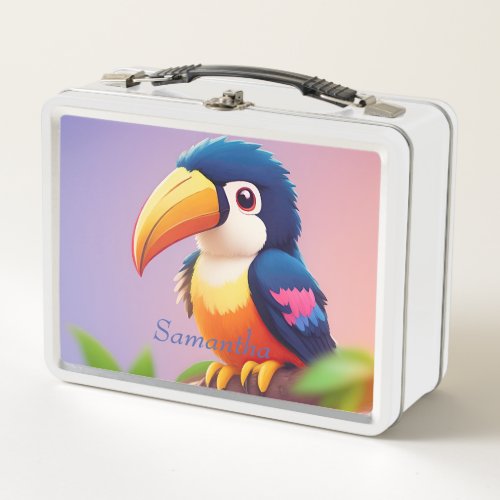 Cute Blue Toucan  Metal Lunch Box