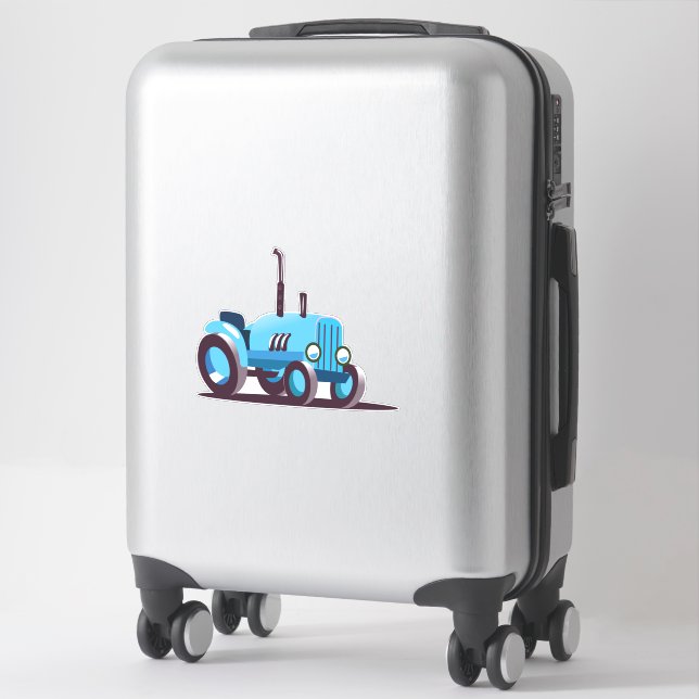 Cute Blue Tractor Sticker (Suitcase)