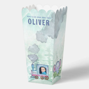 Cute Blue Train Travel  Favor Box