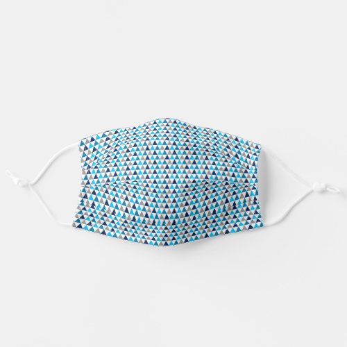 Cute Blue Triangles Modern Geometric Pattern Adult Cloth Face Mask