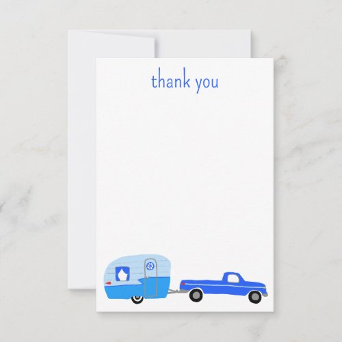 Cute Blue Truck  Trailer BABY SHOWER Custom Thank You Card