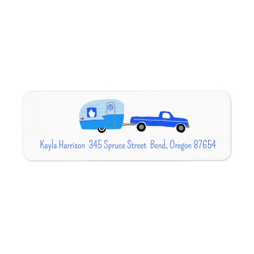 Cute Blue Truck  Trailer Custom Return Address Label