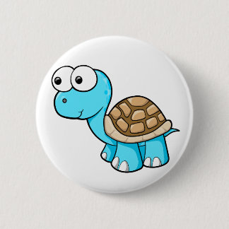 Cute Blue Turtle Button