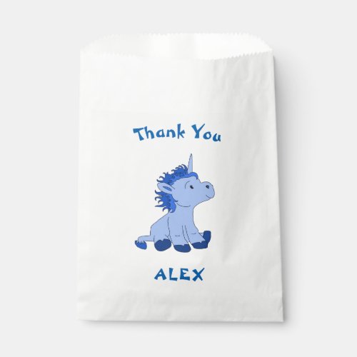 Cute Blue Unicorn Name Birthday Thank You Favor Bag - Cute Blue Unicorn Name Birthday Thank You Favor Bag. This favor bag comes with cute little blue unicorn with text Thank you and a name. It`s perfect for children's birthday celebrations. Personalize it by changing the name.