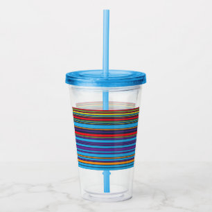 Cute blue violet stripes acrylic tumbler