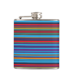 Cute blue violet stripes flask