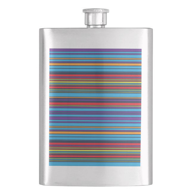 Cute blue violet stripes flask (Front)