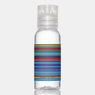Cute blue violet stripes hand sanitizer