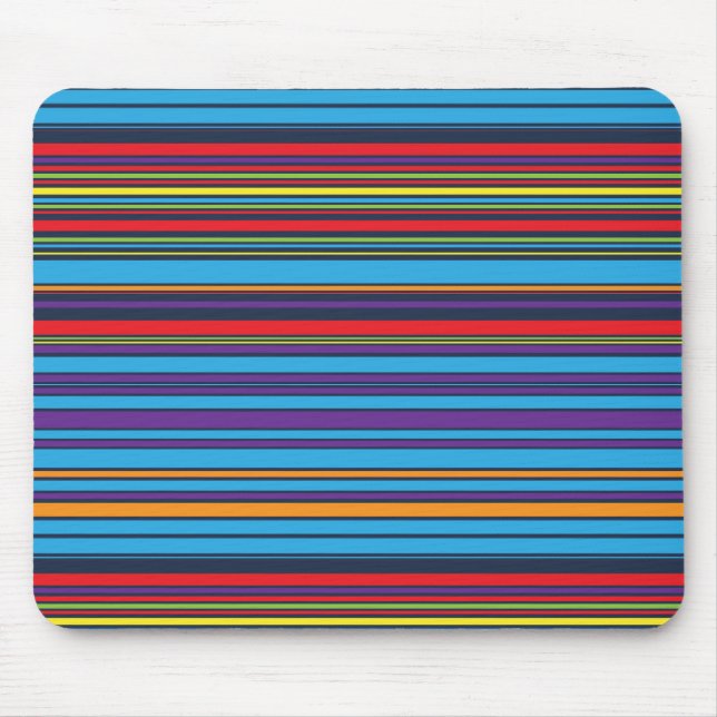 Cute blue violet stripes mouse pad (Front)
