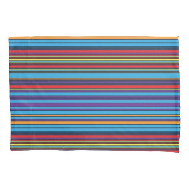 Cute blue violet stripes pillow case (Front-Left)
