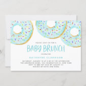 Cute Blue Watercolor Donuts Baby Shower Brunch Invitation (Front)