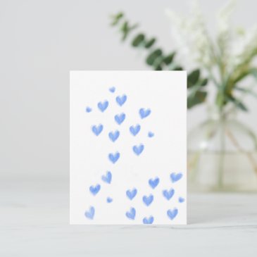 Cute Blue Watercolour Hearts