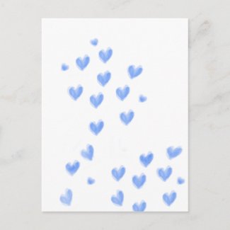 Cute Blue Watercolour Hearts