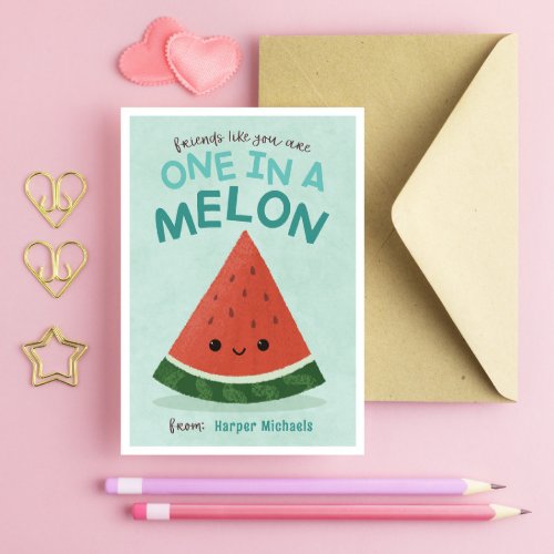 Cute Blue Watermelon School Classroom Valentine Invitation