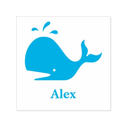 Cute Blue Whale 4Alex Name Self_inking Stamp