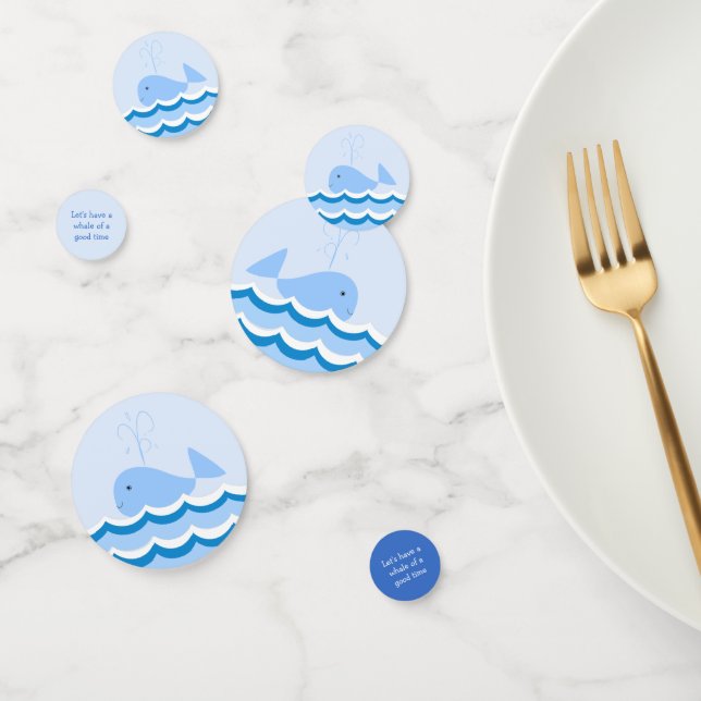 Cute Blue Whale Baby Shower Confetti (Group)