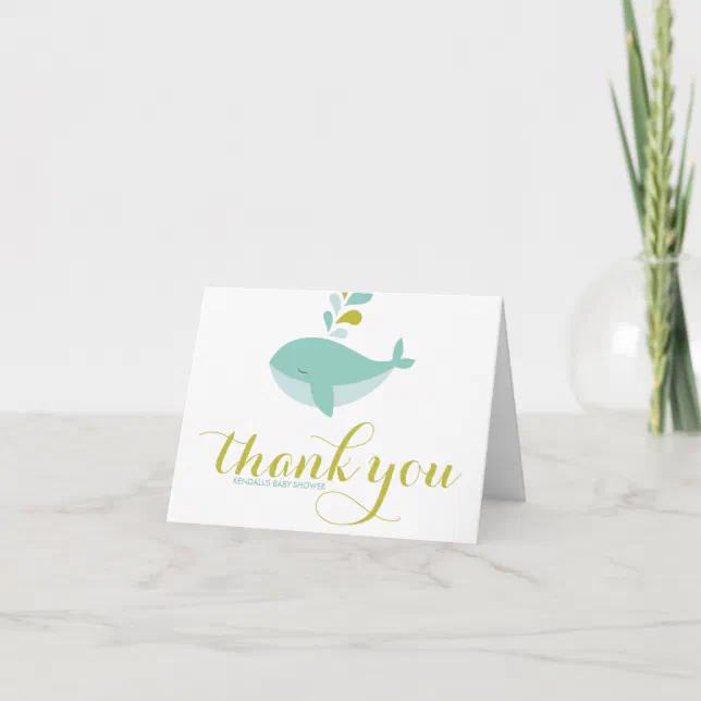 24 Danke-Karten Mit Wal-Motiv Für Baby-Shower & Kinderparty – Inkl. Umschlägen, 4x6 Cm, Meerestier-Design