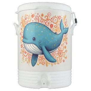 Cute Blue Whale Beverage Cooler