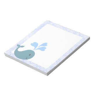 Cute Blue Whale Design Notepad