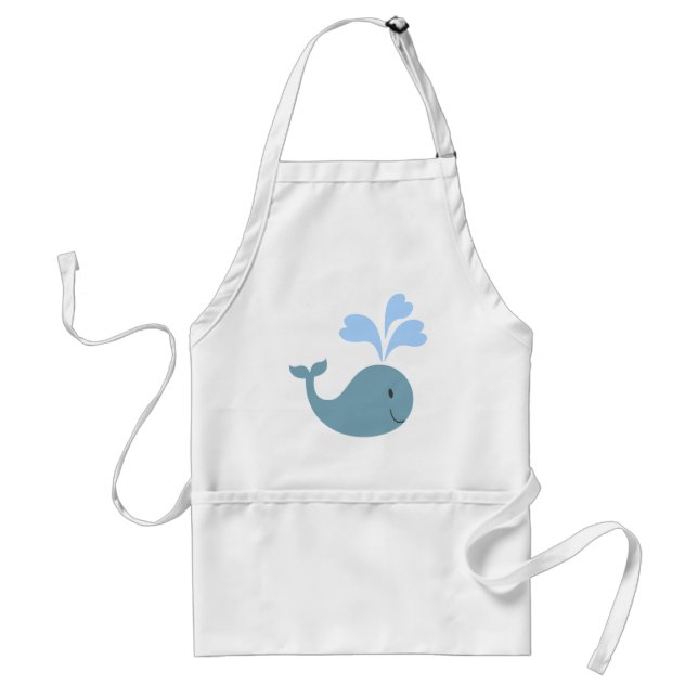 Cute Blue Whale Graphic Adult Apron (Front)