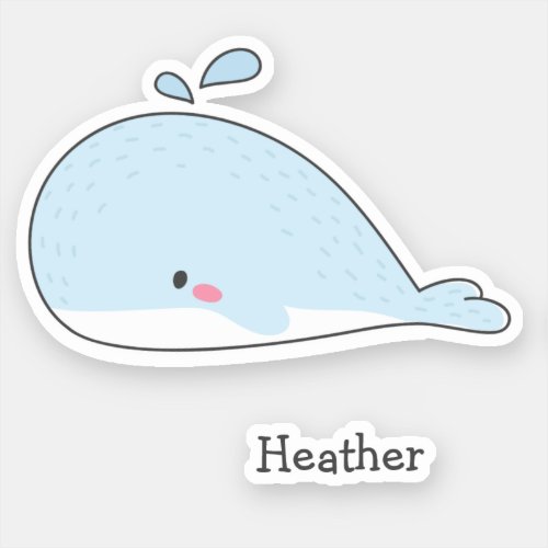 Cute Blue Whale _ Kids  Sticker