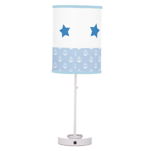 Cute Blue Whale Nautical  Baby Nursery Lamp (Back)