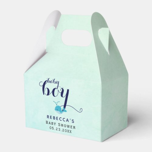 Cute blue whale ocean themed Baby Shower  Favor Boxes