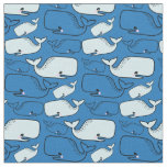 Cute Blue Whale Pattern Fabric
