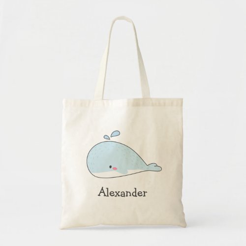 Cute Blue Whale _ Personalized Kids Tote Bag