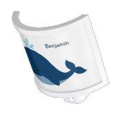 Cute Blue Whale Personalized Night Light (Angled)