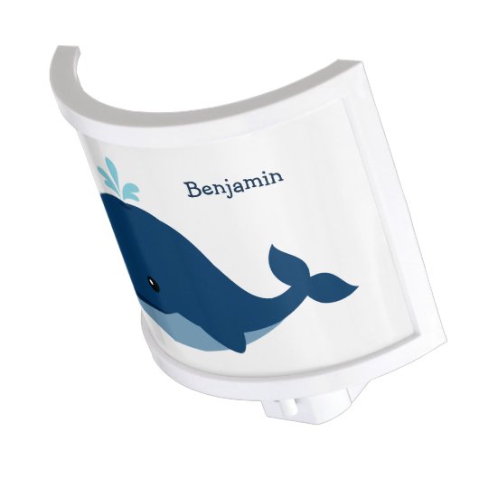 Cute Blue Whale Personalized Night Light (Angled)