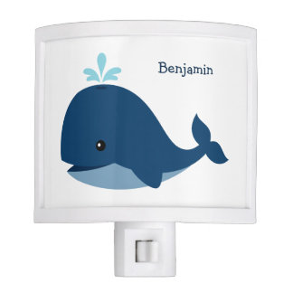 Cute Blue Whale Personalized Night Light