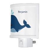 Cute Blue Whale Personalized Night Light (Left)