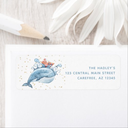 Cute Blue Whale Return Address Label