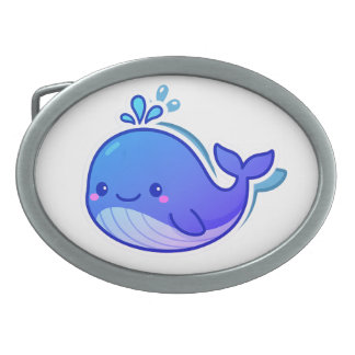 Cute Blue Whale Sticker Belt Buckle