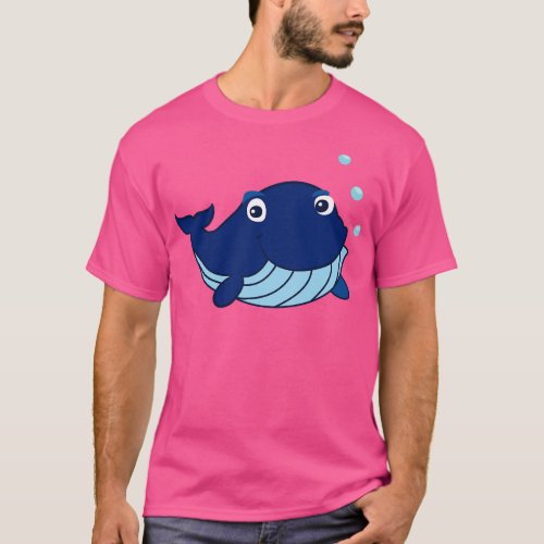 Cute Blue Whale T_Shirt