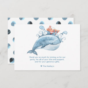 Cute Blue Whale Thank You Card