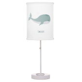 Cute Blue Whale with Personalized Name Little Kid Table Lamp (Front)