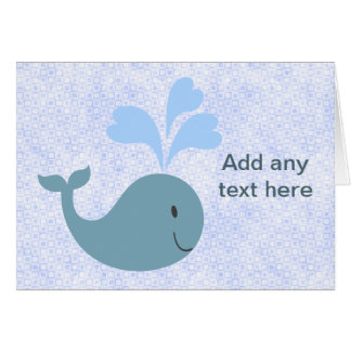 Cute Blue Whales Add Your Text Cards