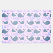 Cute Blue Whales Pattern Colorful Wrapping Paper Sheets (Front 3)