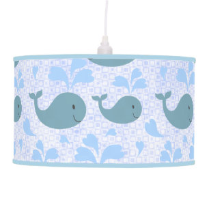 Cute Blue Whales Pattern Hanging Lamp