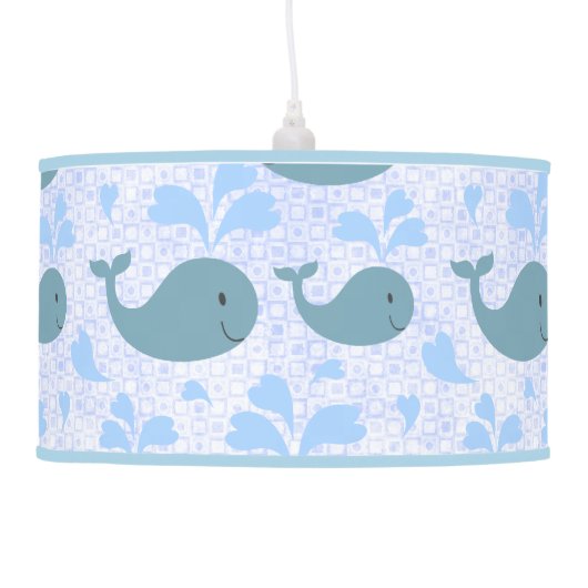 Cute Blue Whales Pattern Hanging Lamp (Left)